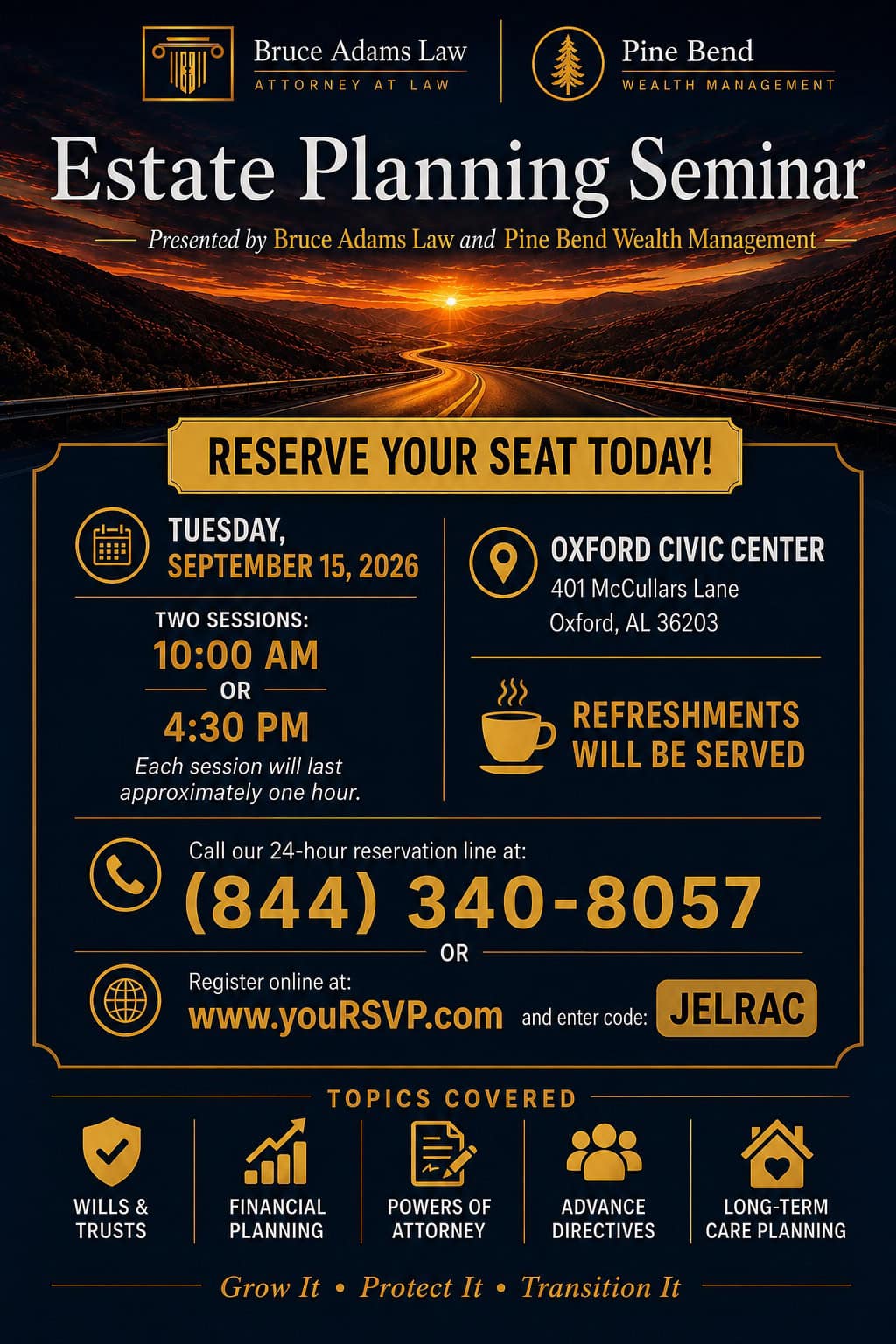 Estate Planning Seminar Register Now 09.15.2026