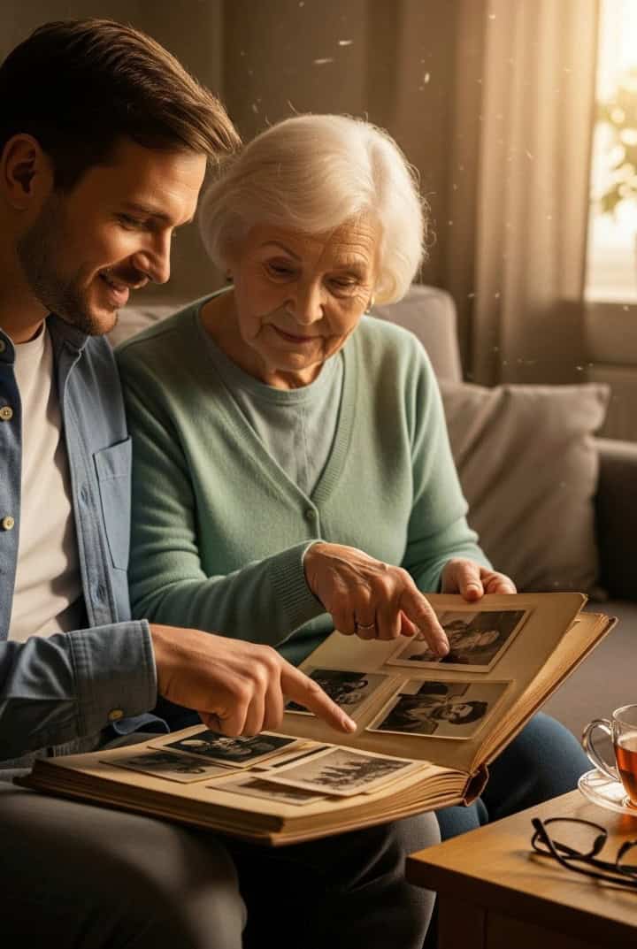 Man with his mom 2